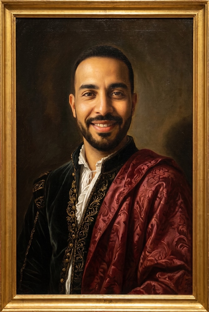 An AI portrait Evyo generated from the guest's selfie